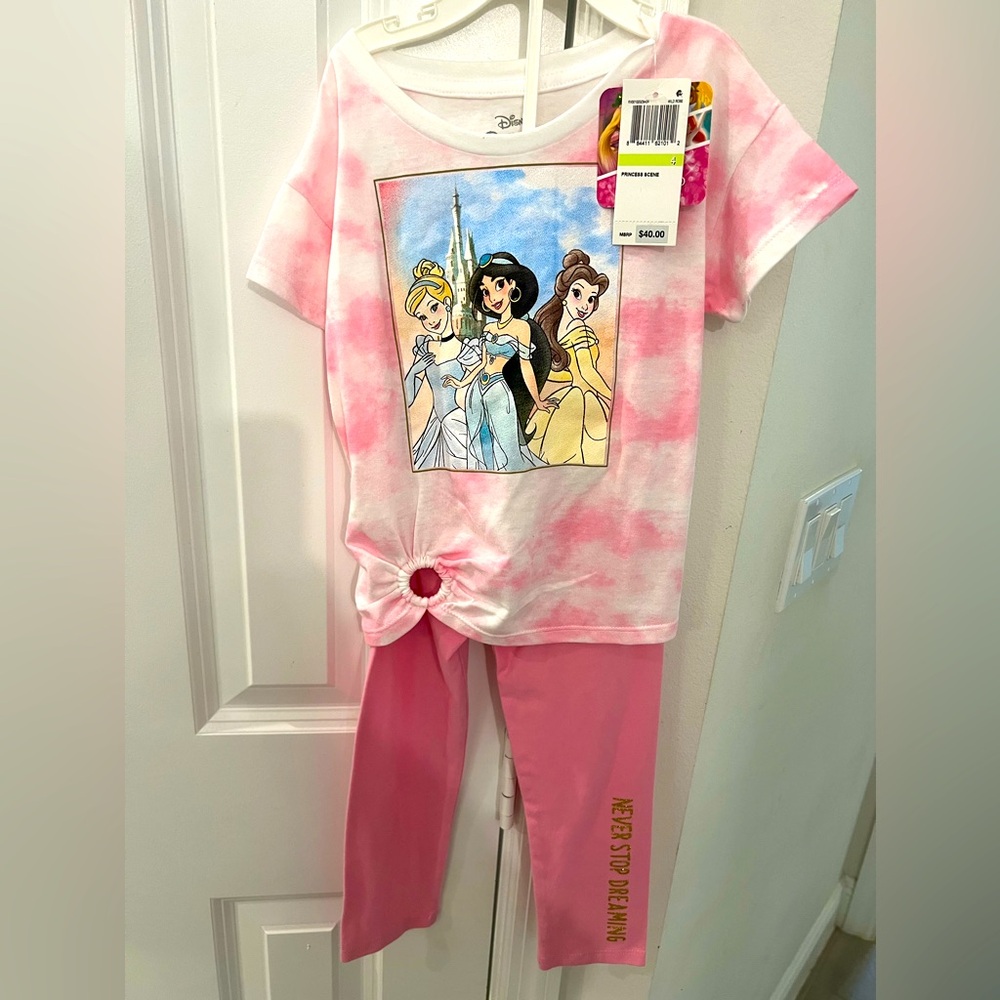 Disney Princess tie dye outfit NWT- never stop dreaming